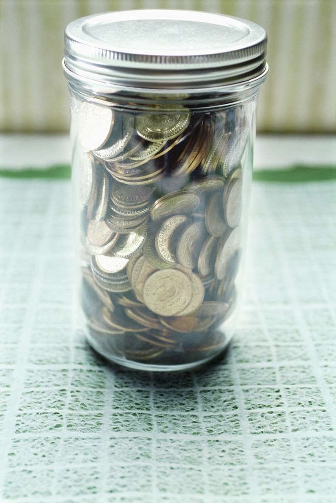 Coins in a Glass Jar